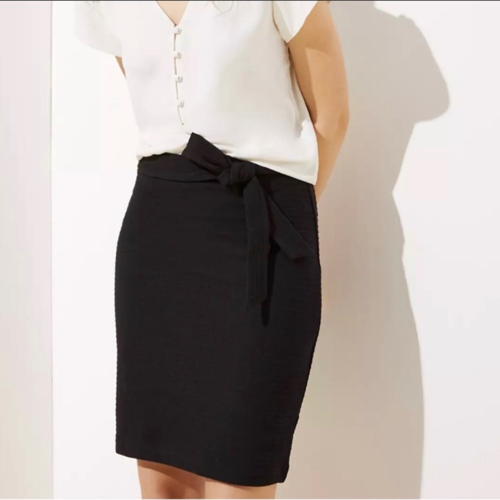 Loft tie waisted pencil skirt